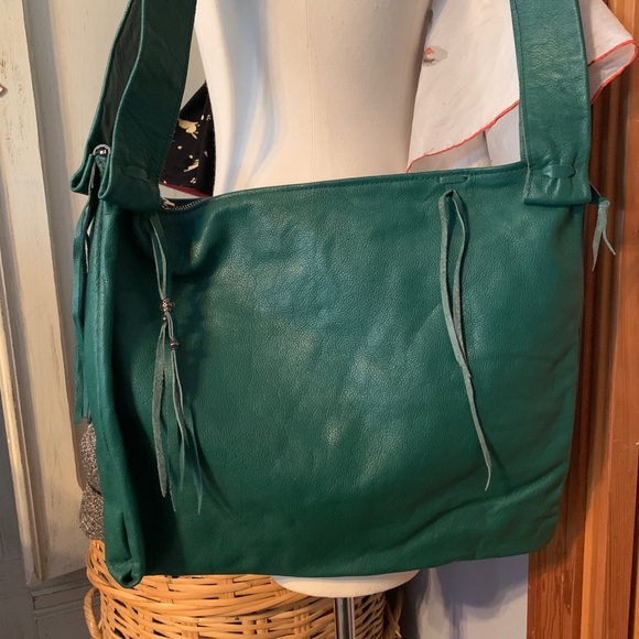Handbags - Handmade leather green purse